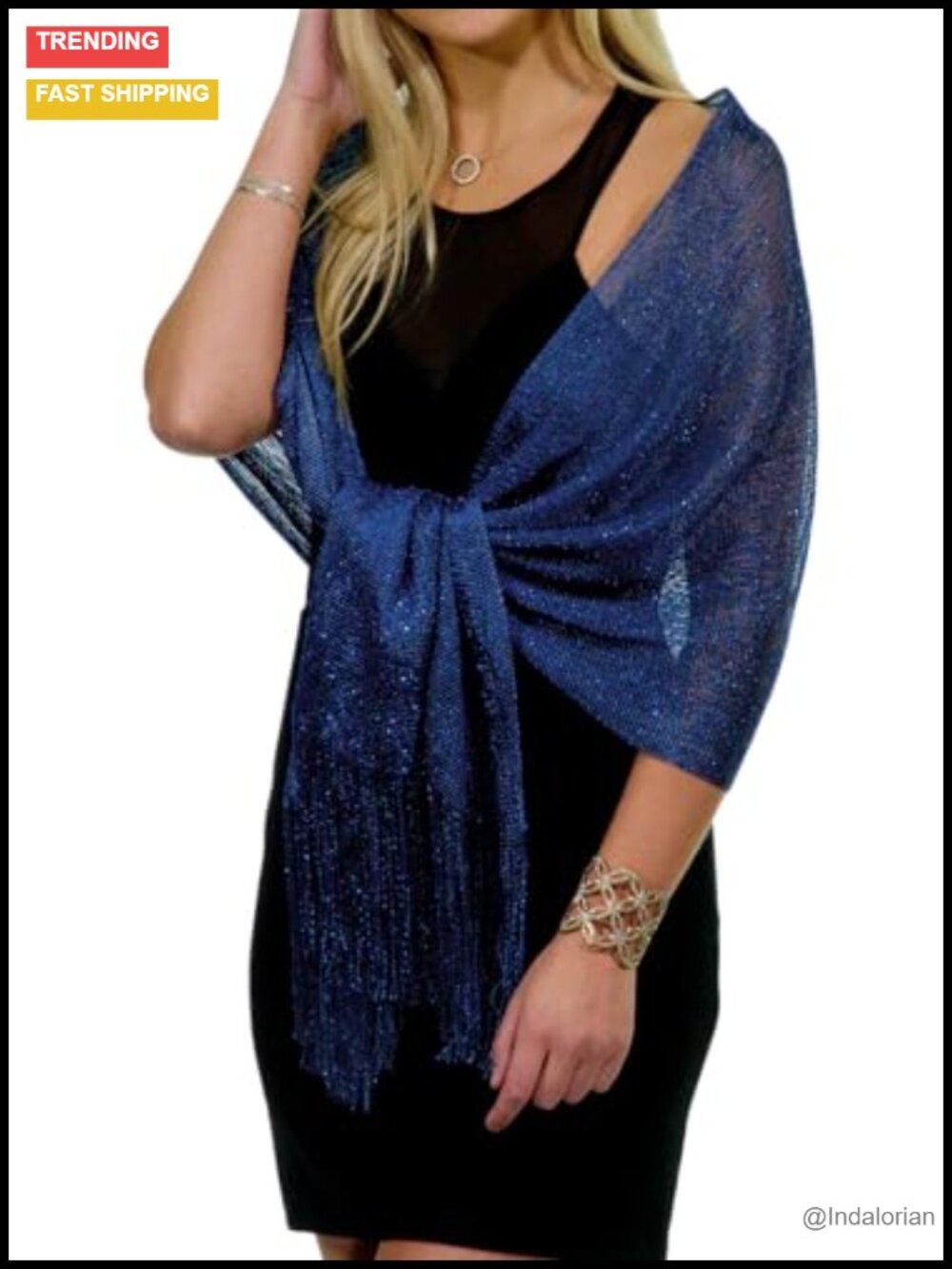 Metallic Glitter Shawl Wrap for Evening Dresses Sparkly Wedding Cover Up